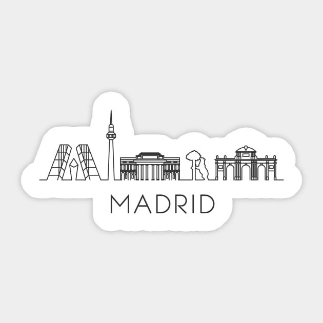 Madrid Skyline Sticker by Printadorable